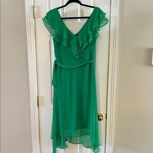 DKNY Vibrant Green High Low Dress